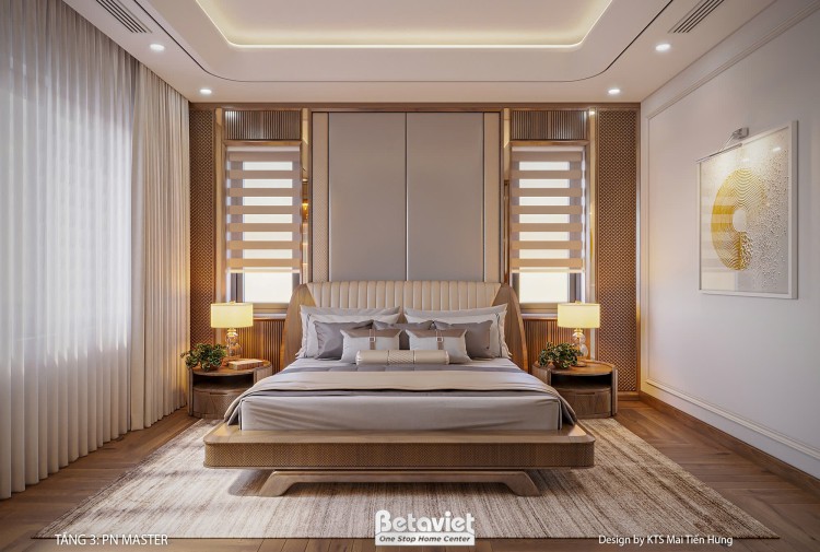 Thiết kế nội thất phòng ngủ master hiện đại KĐT Lideco NT2009588