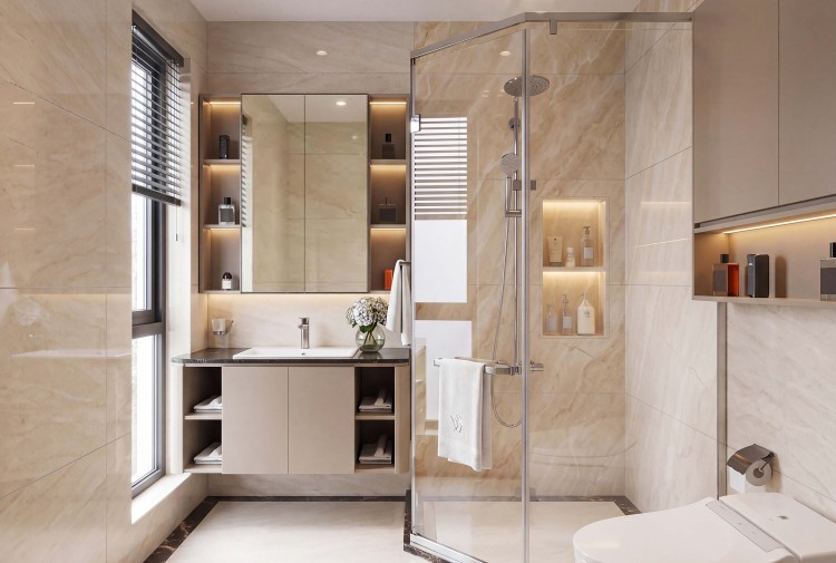 Thiết kế nội thất wc tân cổ điển biệt thự NT5004162