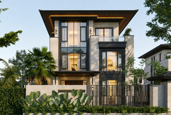 Thiết kế biệt thự 3 tầng phong cách hiện đại tại Hải Dương KT5200903-1