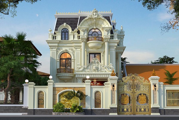 Thiết kế biệt thự 3 tầng phong cách tân cổ điển tại Lạng Sơn KT5512400