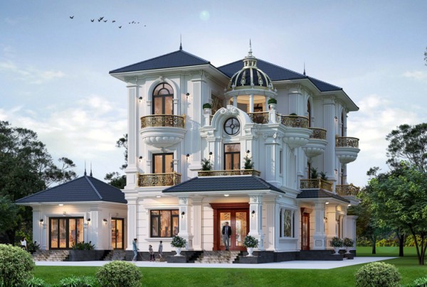 Thiết kế biệt thự 3 tầng phong cách tân cổ điển tại Phú Thọ KT5201000