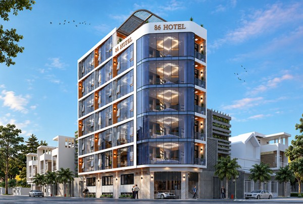 Thiết kế khách sạn 2 sao phong cách hiện đại tại Bắc Ninh KS26070