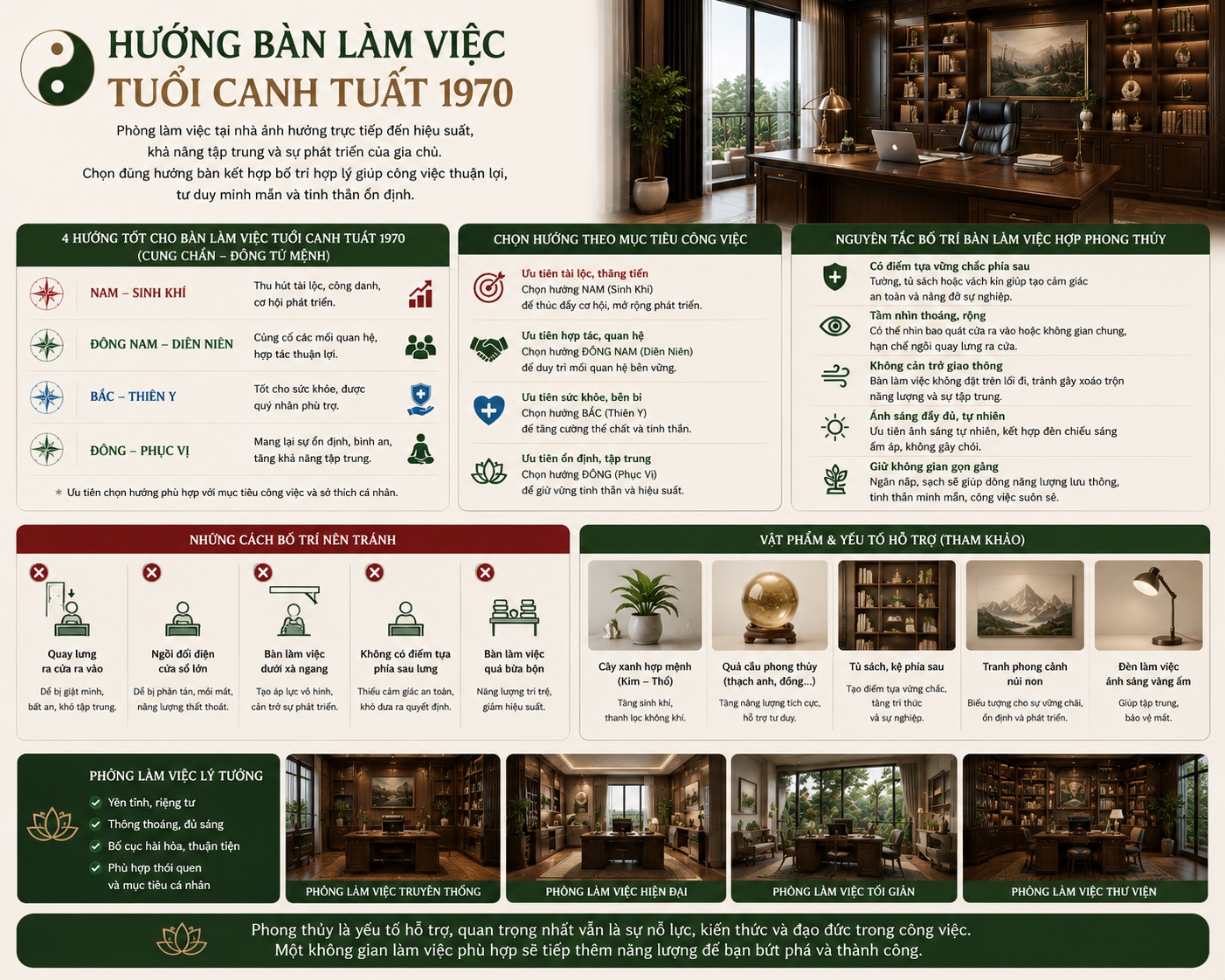 Tuổi Canh Tuất 1970 hợp hướng nhà nào để thu hút tài lộc và vượng khí?