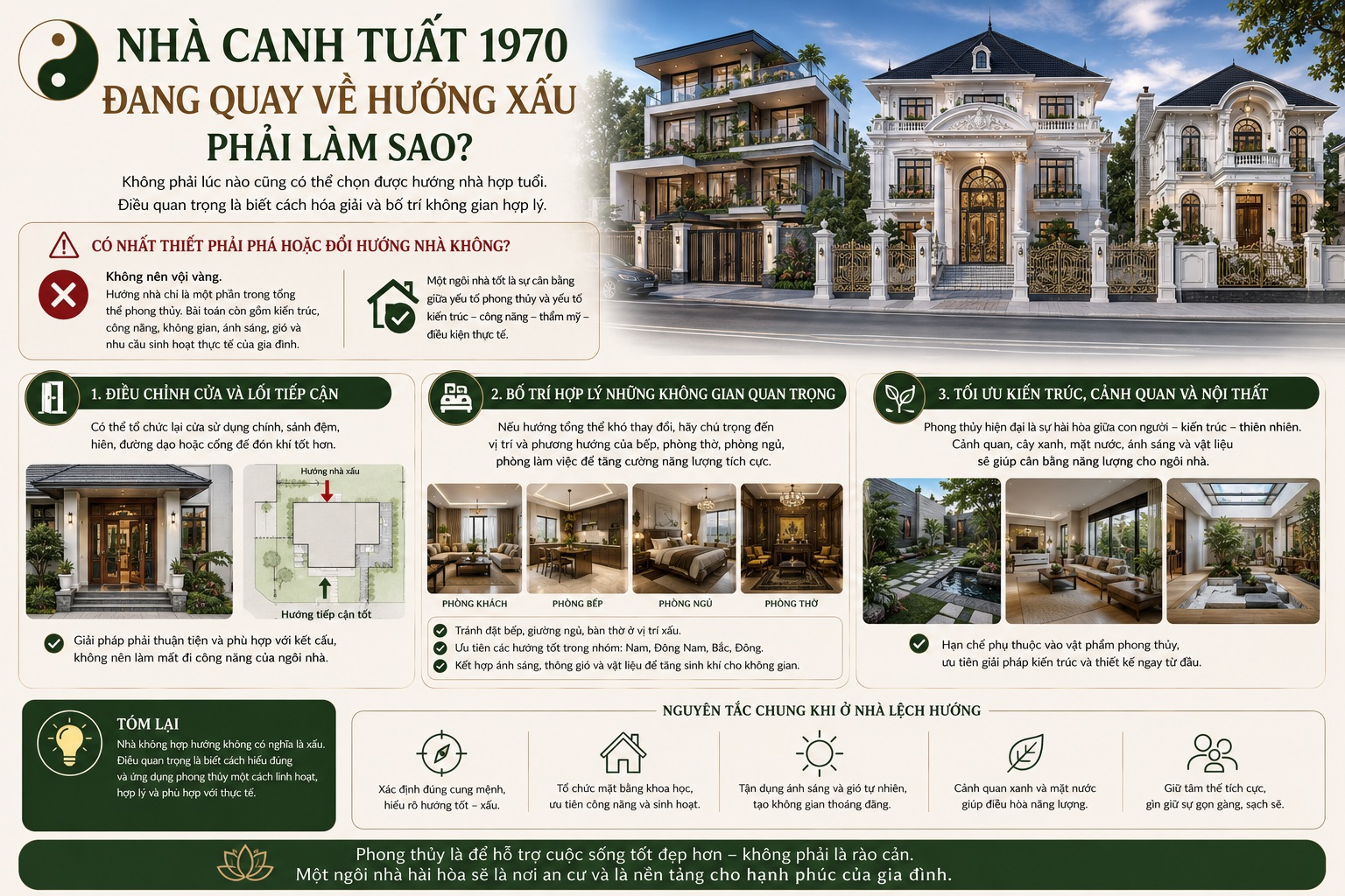 Tuổi Canh Tuất 1970 hợp hướng nhà nào để thu hút tài lộc và vượng khí?