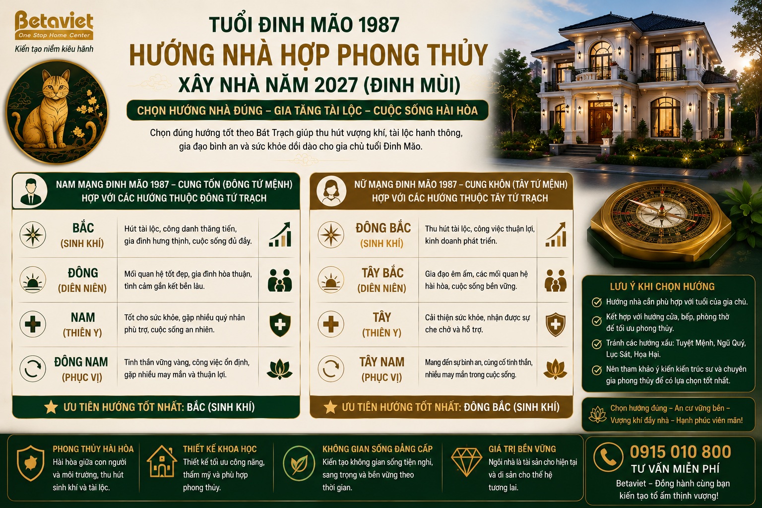 Tuổi Đinh Mão 1987 làm nhà năm 2027 có hợp không? Cách hóa giải nếu phạm tuổi