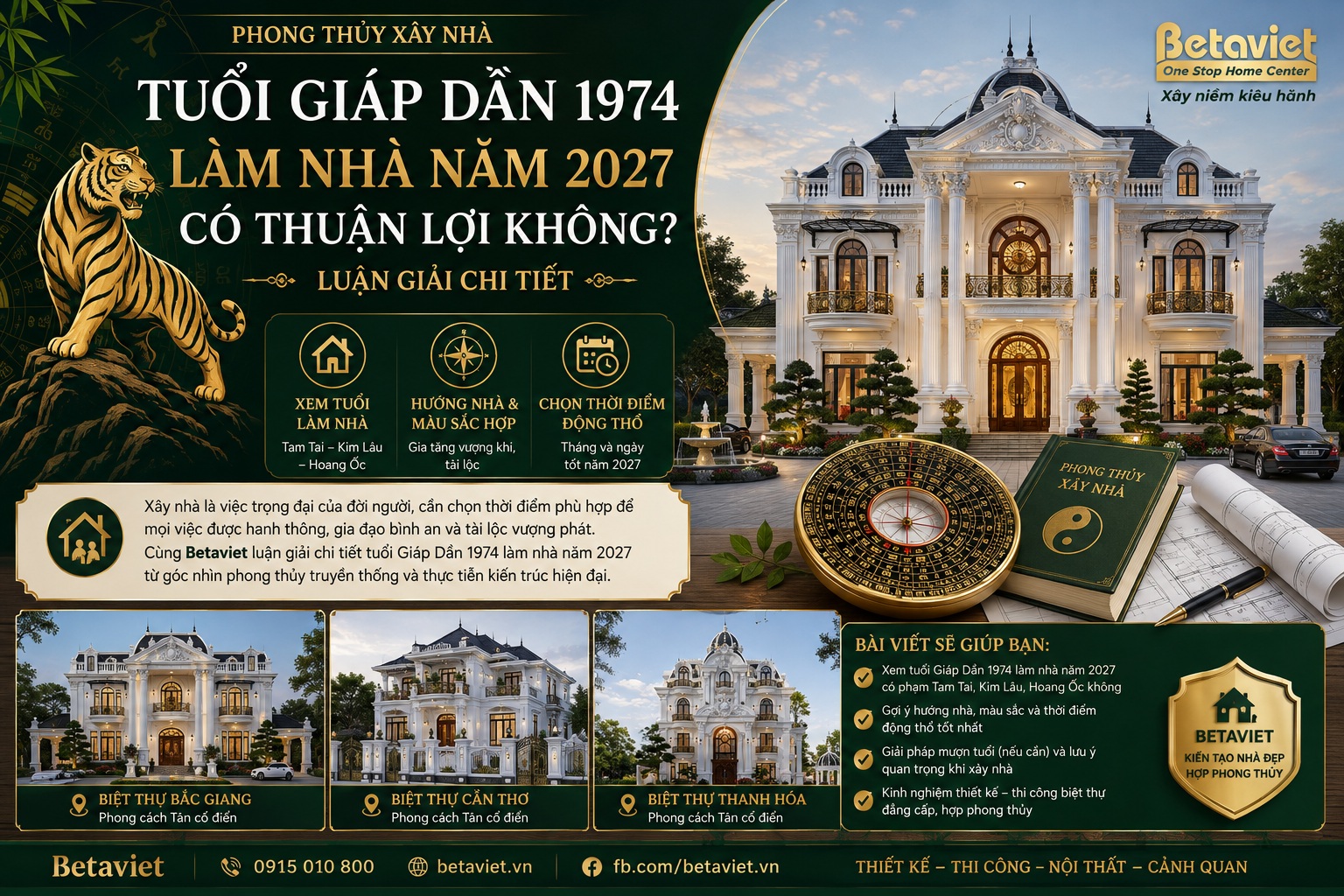 Tuổi Giáp Dần 1974 làm nhà năm 2027 có thuận lợi không? Luận giải chi tiết