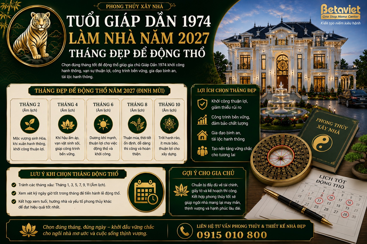 Tuổi Giáp Dần 1974 làm nhà năm 2027 có thuận lợi không? Luận giải chi tiết