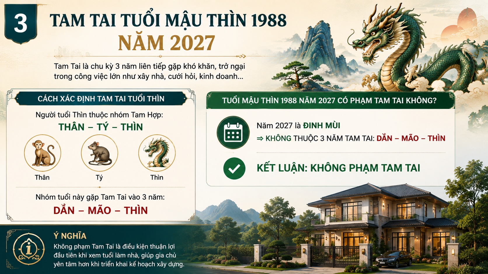 Tuổi Mậu Thìn 1988 làm nhà năm 2027 có tốt không? Phân tích phong thủy chi tiết