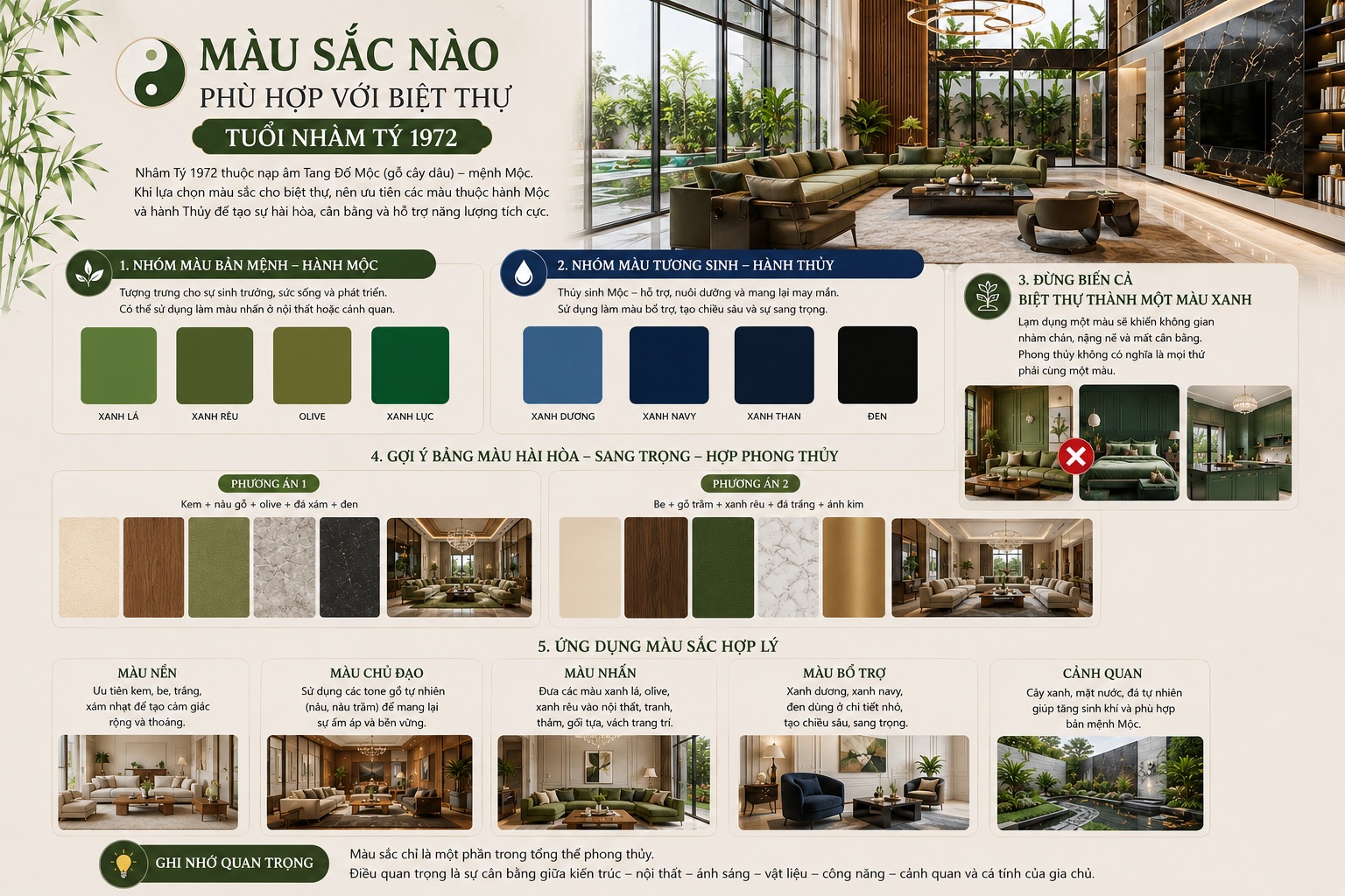 Tuổi Nhâm Tý 1972 hợp phong cách biệt thự nào? Gợi ý thiết kế chuẩn phong thủy