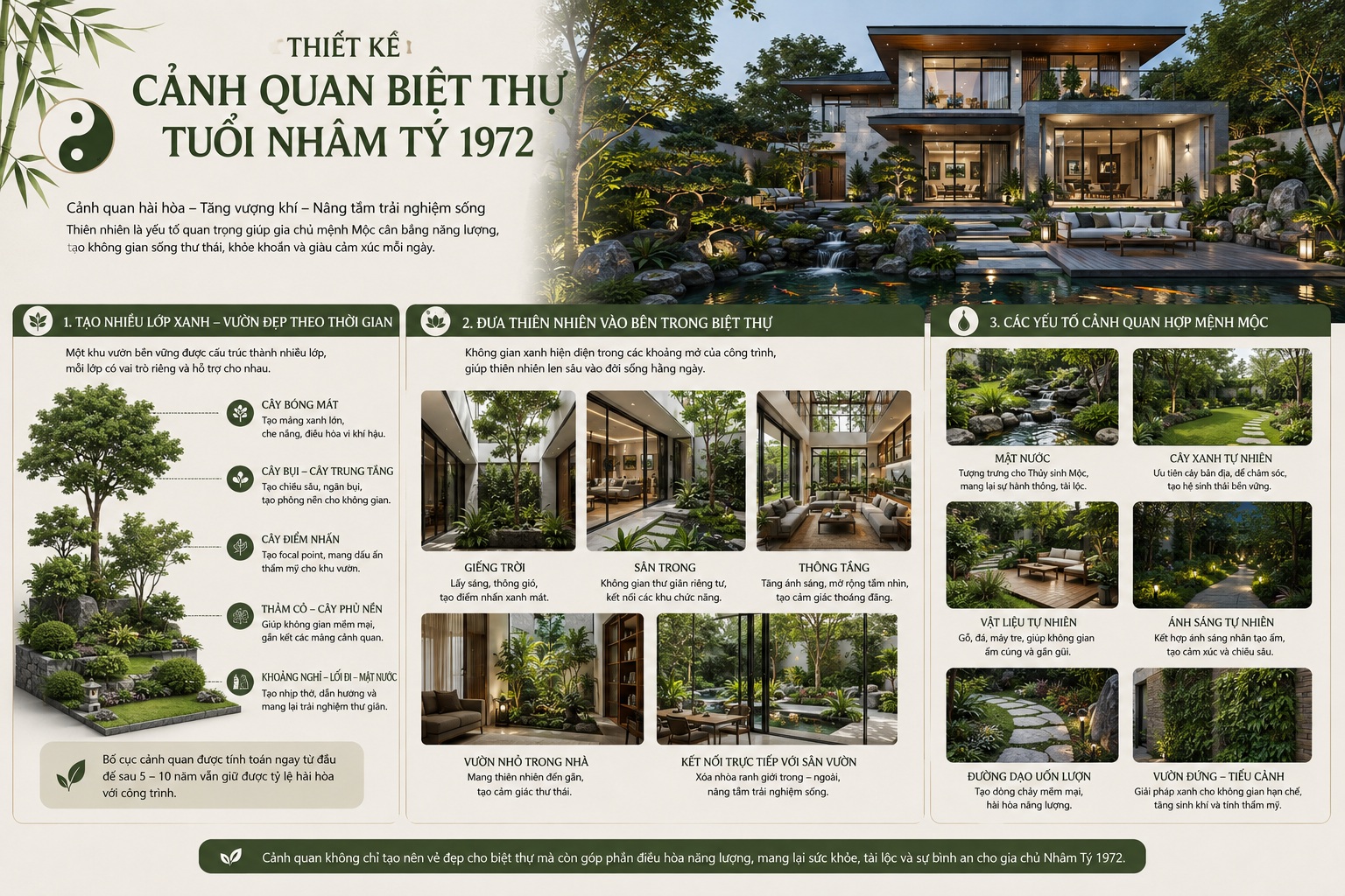 Tuổi Nhâm Tý 1972 hợp phong cách biệt thự nào? Gợi ý thiết kế chuẩn phong thủy
