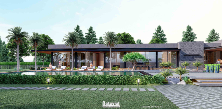 Mẫu biệt thự nhà vườn hiện đại tham khảo cho lô đơn lập 420m2 tại An Đông Villas