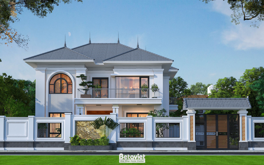 Mẫu thiết kế nhà phố biệt thự tân cổ điển 2 tầng của Betaviet phù hợp khu thấp tầng như TD Lakeside