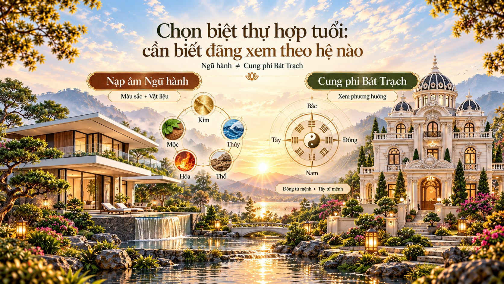 Cách chọn mẫu biệt thự hợp tuổi gia chủ theo phong thủy để đón tài lộc