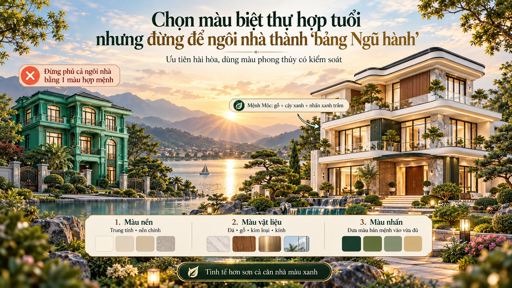 Cách chọn mẫu biệt thự hợp tuổi gia chủ theo phong thủy để đón tài lộc
