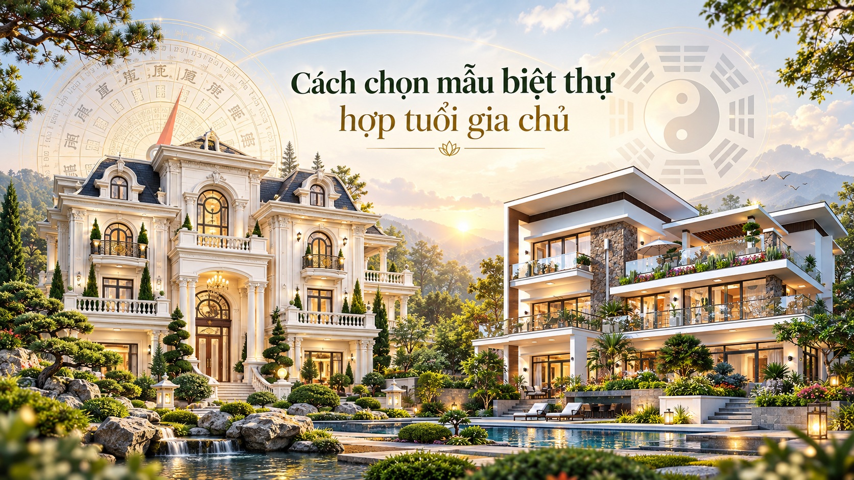 Cách chọn mẫu biệt thự hợp tuổi gia chủ theo phong thủy để đón tài lộc