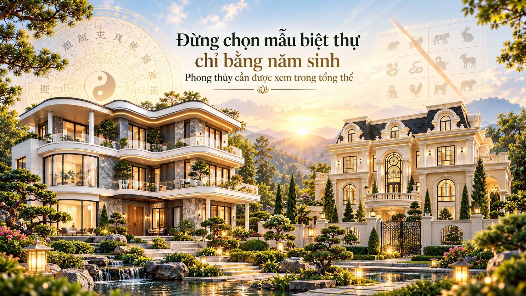 Cách chọn mẫu biệt thự hợp tuổi gia chủ theo phong thủy để đón tài lộc