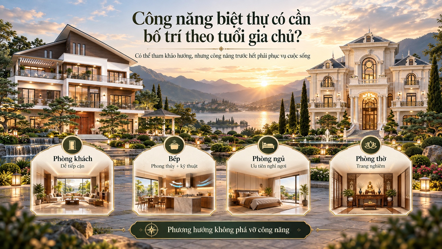 Cách chọn mẫu biệt thự hợp tuổi gia chủ theo phong thủy để đón tài lộc