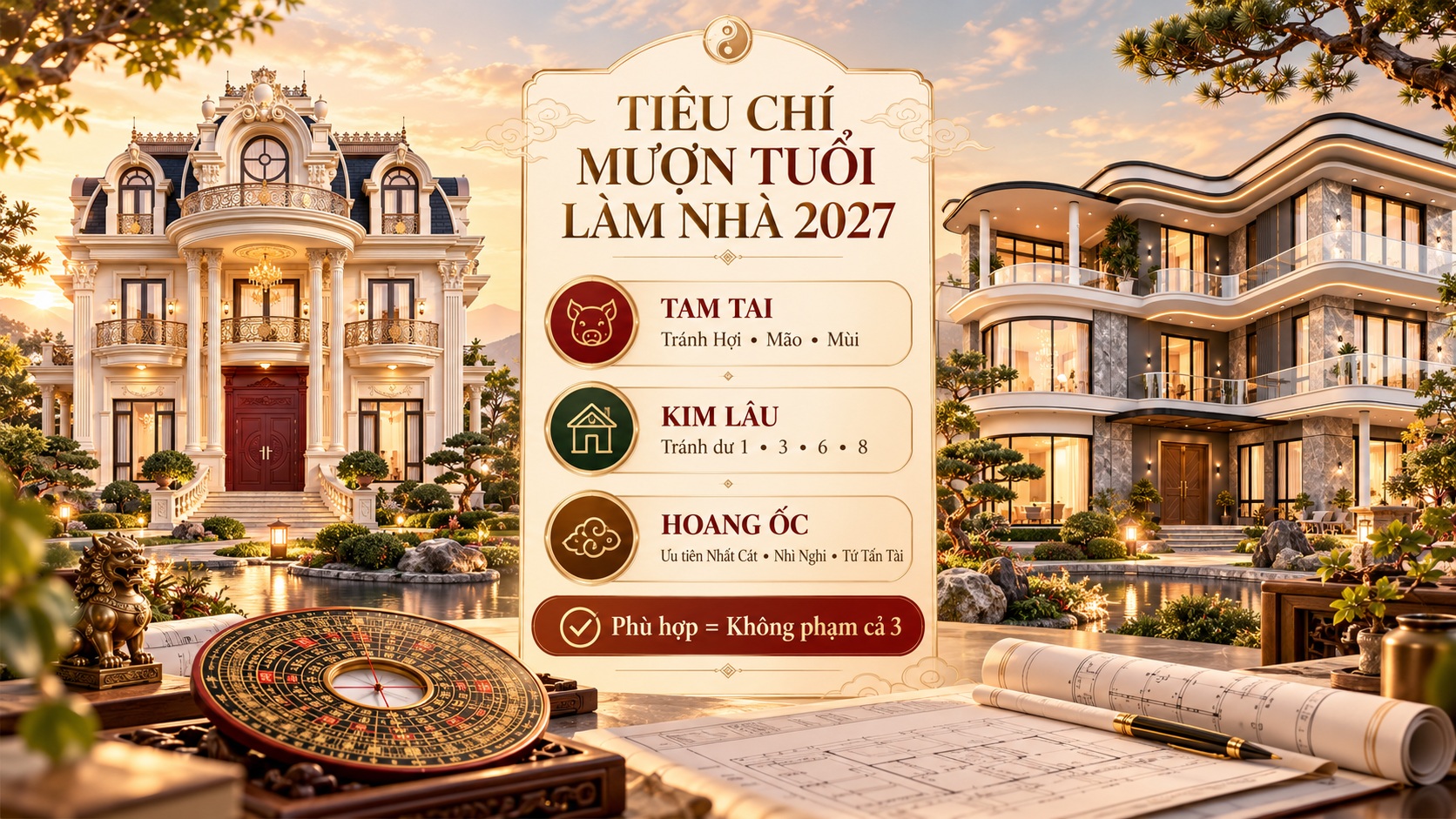 Danh sách tuổi đẹp để mượn tuổi làm nhà năm 2027 theo phong thủy chuẩn
