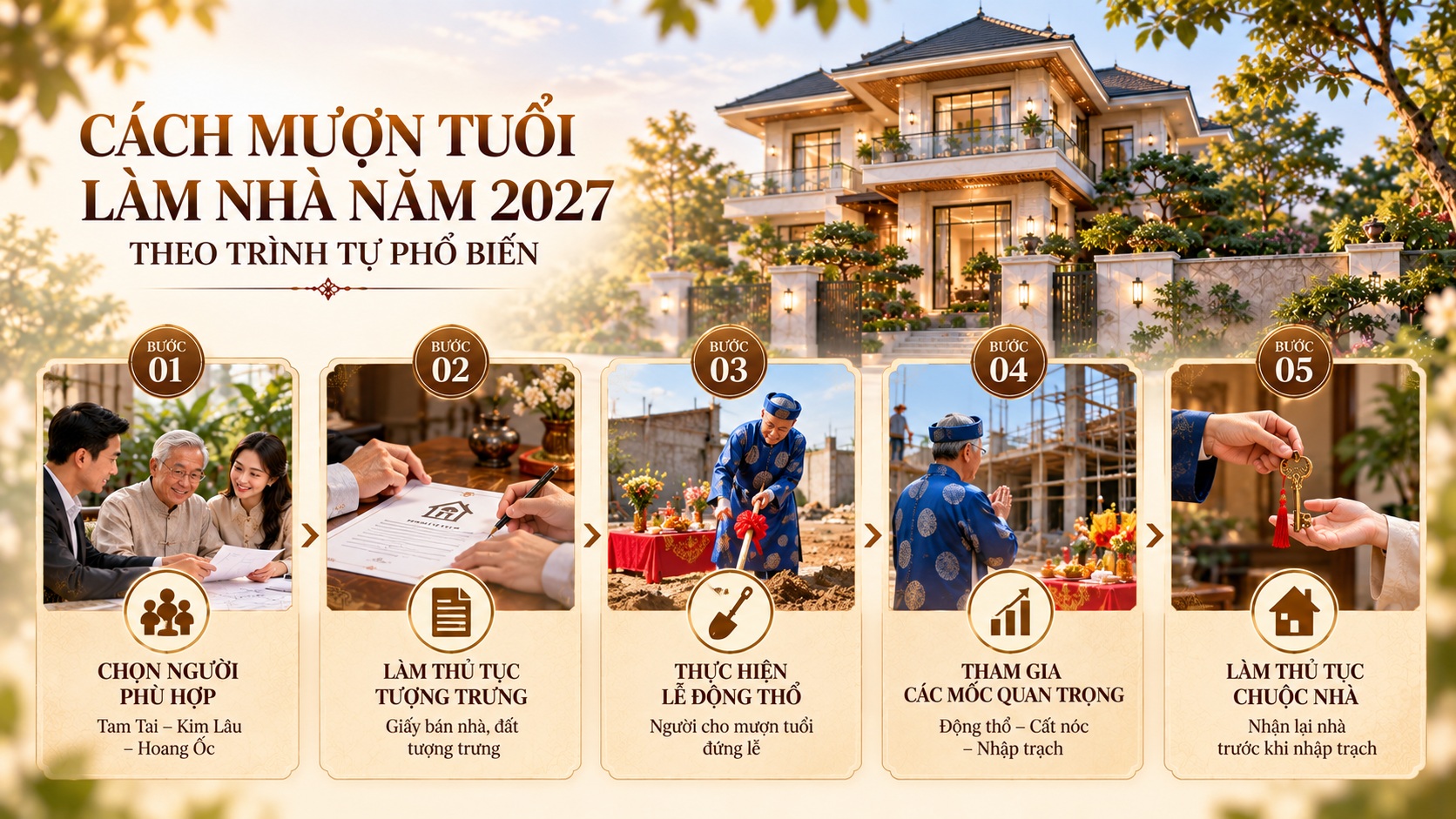 Danh sách tuổi đẹp để mượn tuổi làm nhà năm 2027 theo phong thủy chuẩn