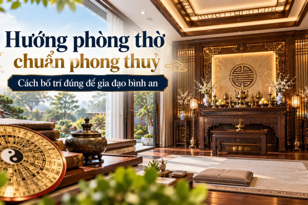 Hướng phòng thờ chuẩn phong thủy: Cách bố trí đúng để gia đạo bình an