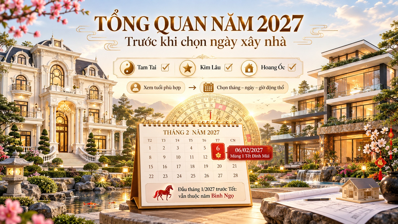 Ngày Đẹp Xây Nhà Năm 2027: Cách Chọn Ngày Động Thổ Hợp Tuổi Gia Chủ