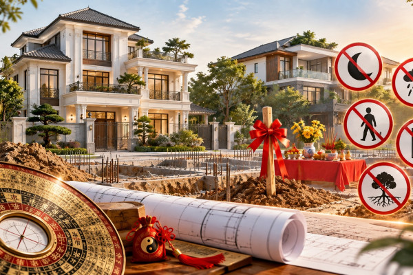 Những điều kiêng kỵ khi khởi công xây nhà để tránh ảnh hưởng đến vận khí