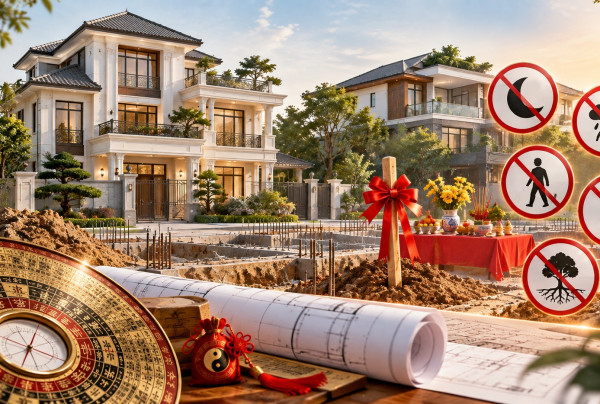 Những điều kiêng kỵ khi khởi công xây nhà để tránh ảnh hưởng đến vận khí