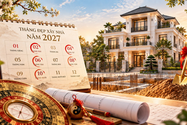 Tháng đẹp xây biệt thự năm 2027: Thời điểm khởi công mang nhiều may mắn