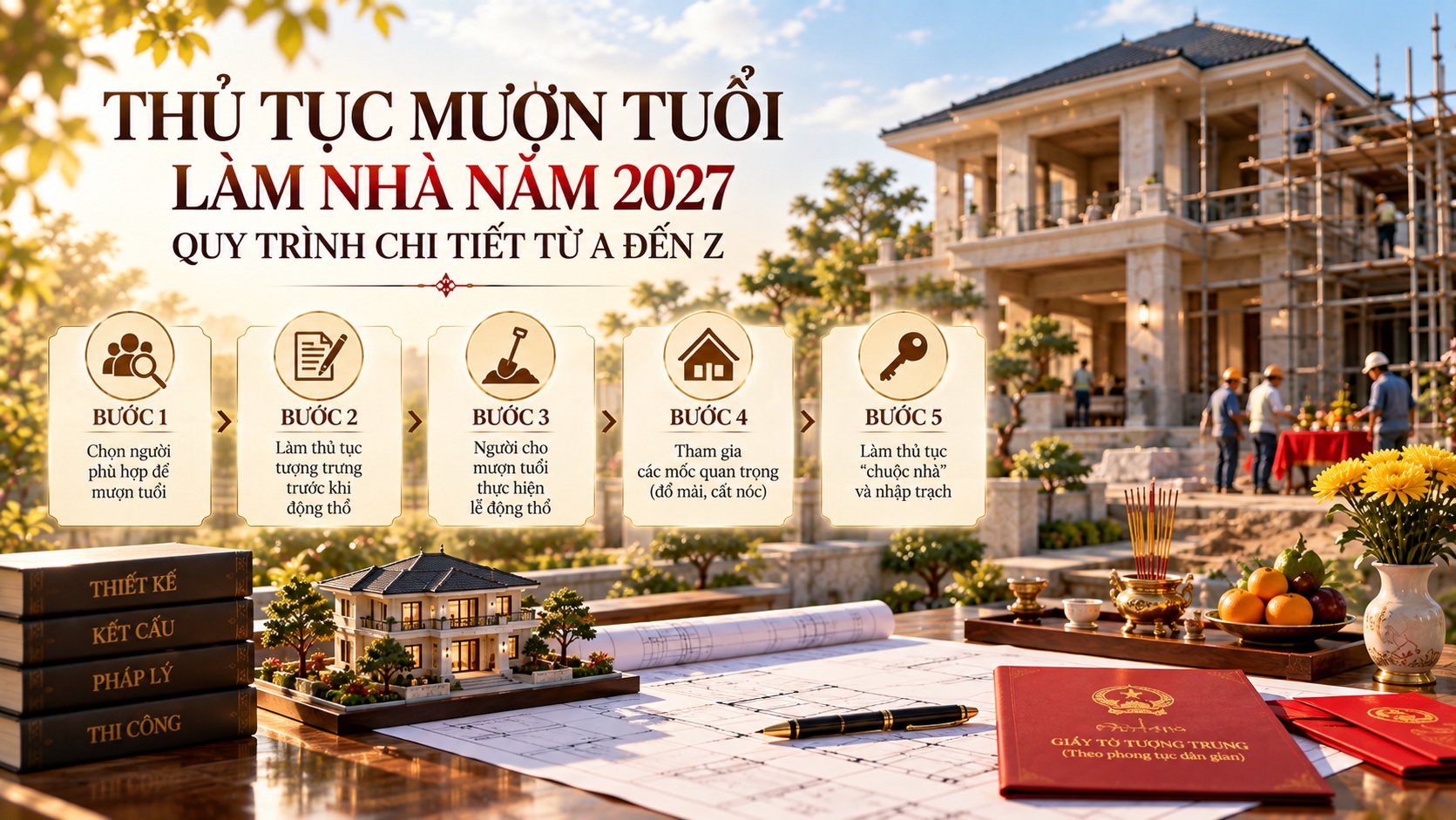 Thủ tục mượn tuổi làm nhà năm 2027: Quy trình chi tiết từ A đến Z