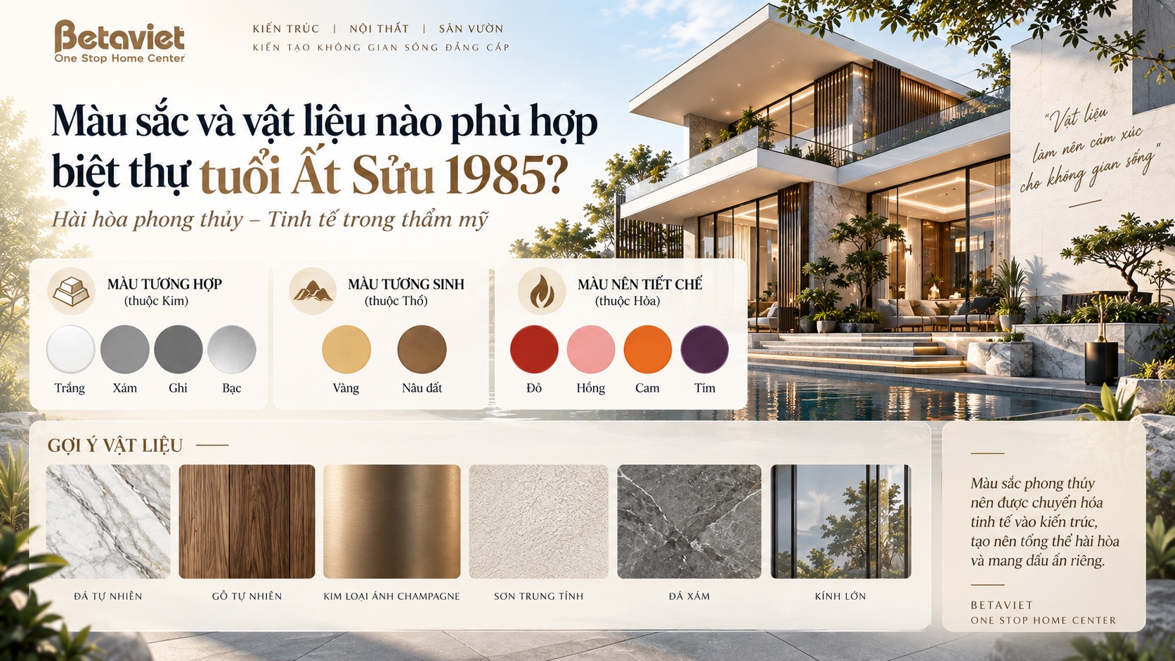 Tuổi Ất Sửu 1985 hợp mẫu biệt thự nào? Gợi ý kiến trúc theo phong thủy