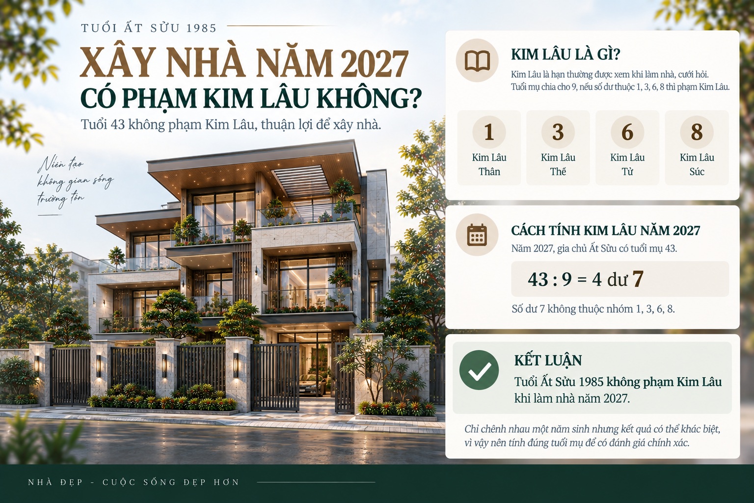 Tuổi Ất Sửu 1985 làm nhà năm 2027 có đẹp không? Xem tuổi xây nhà chuẩn phong thủy