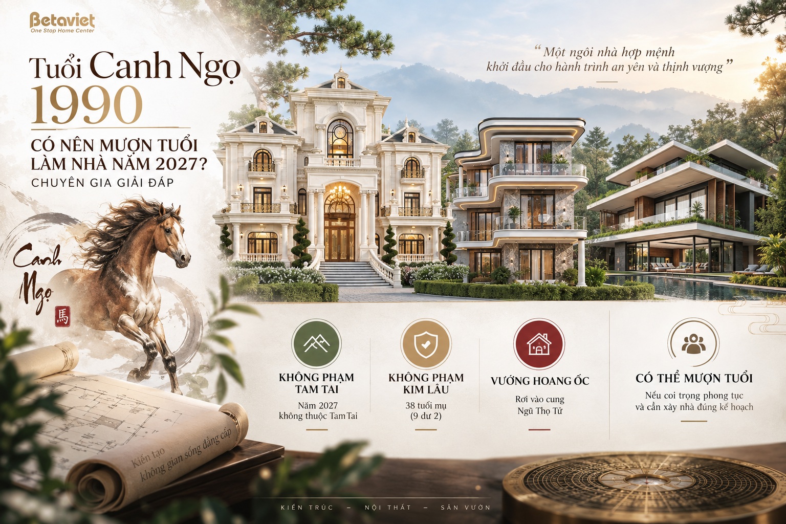 Tuổi Canh Ngọ 1990 có nên mượn tuổi làm nhà năm 2027 không? Chuyên gia giải đáp