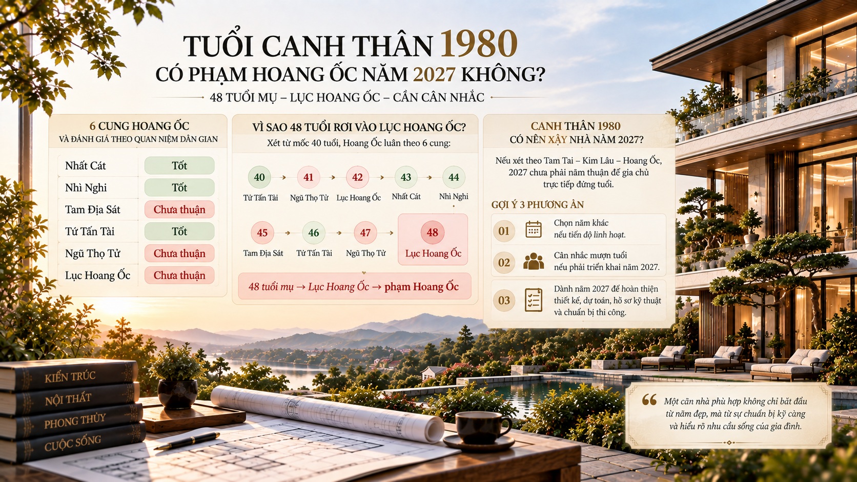 Tuổi Canh Thân 1980 làm nhà năm 2027: Xem tuổi, hướng và thời điểm khởi công