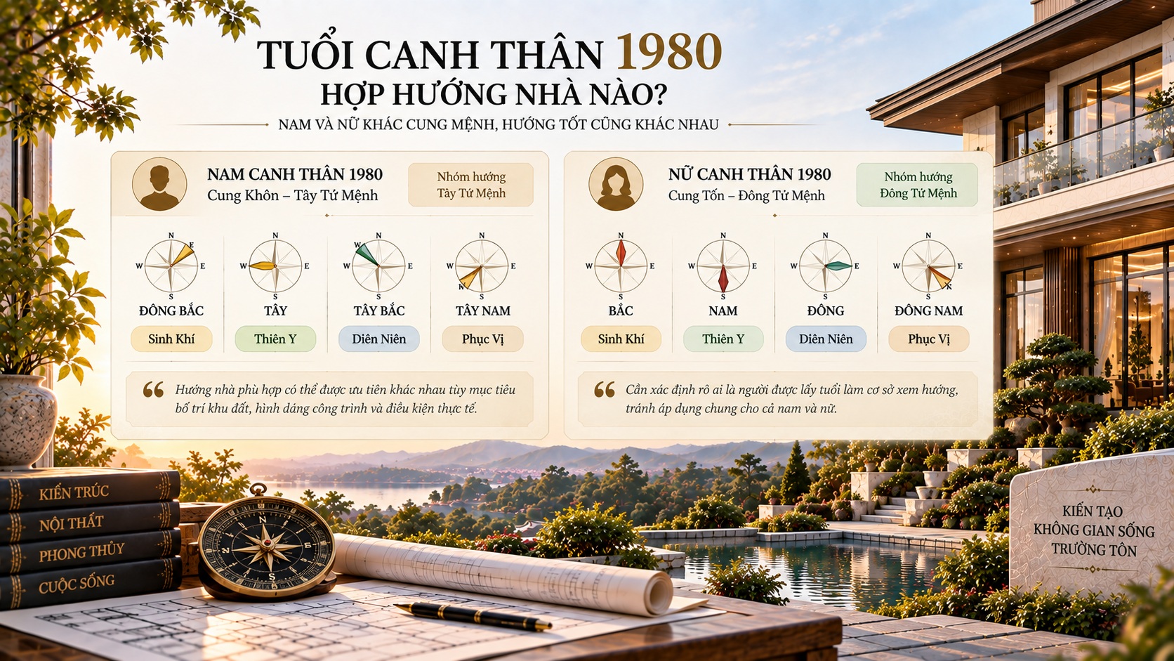Tuổi Canh Thân 1980 làm nhà năm 2027: Xem tuổi, hướng và thời điểm khởi công