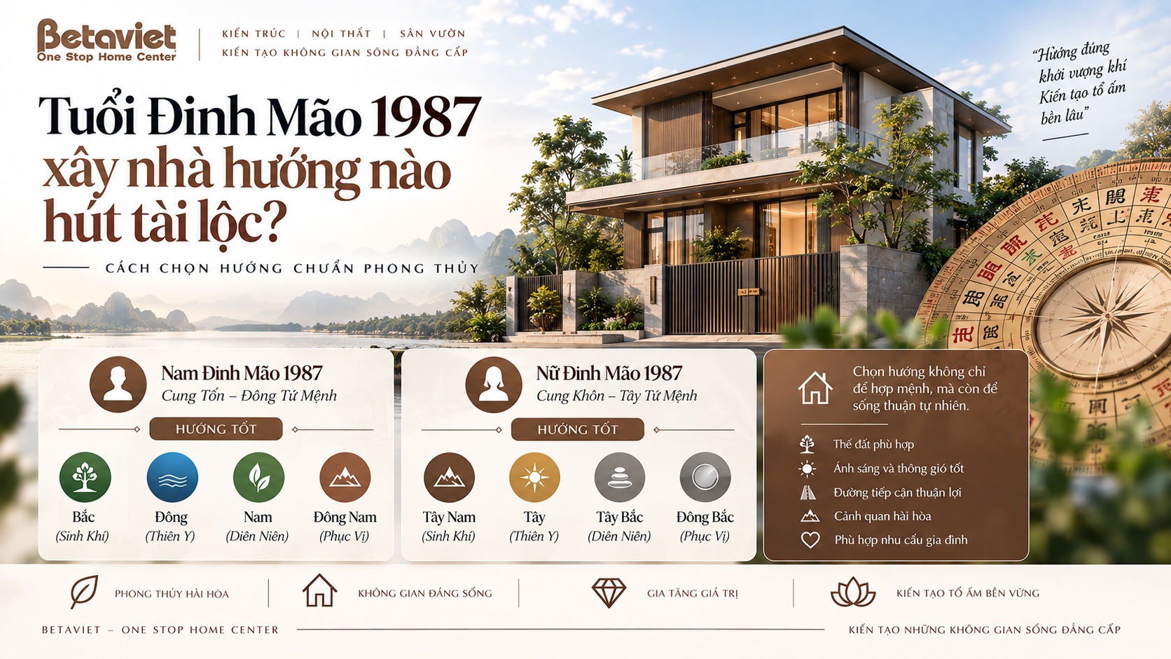 Tuổi Đinh Mão 1987 xây nhà hướng nào hút tài lộc? Cách chọn hướng chuẩn phong thủy