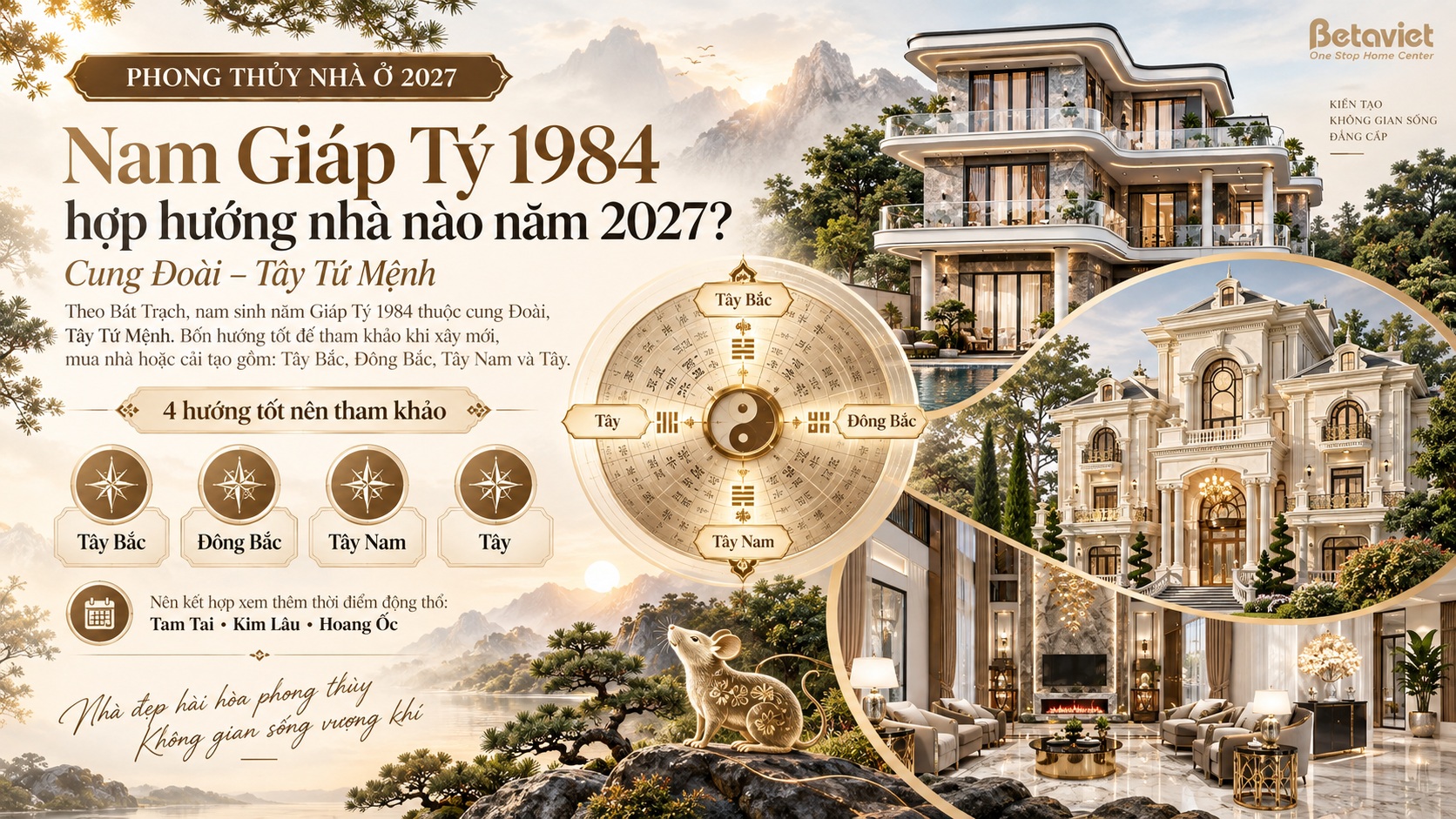 Tuổi Giáp Tý 1984 hợp hướng nhà nào năm 2027 để đón tài lộc và vượng khí?