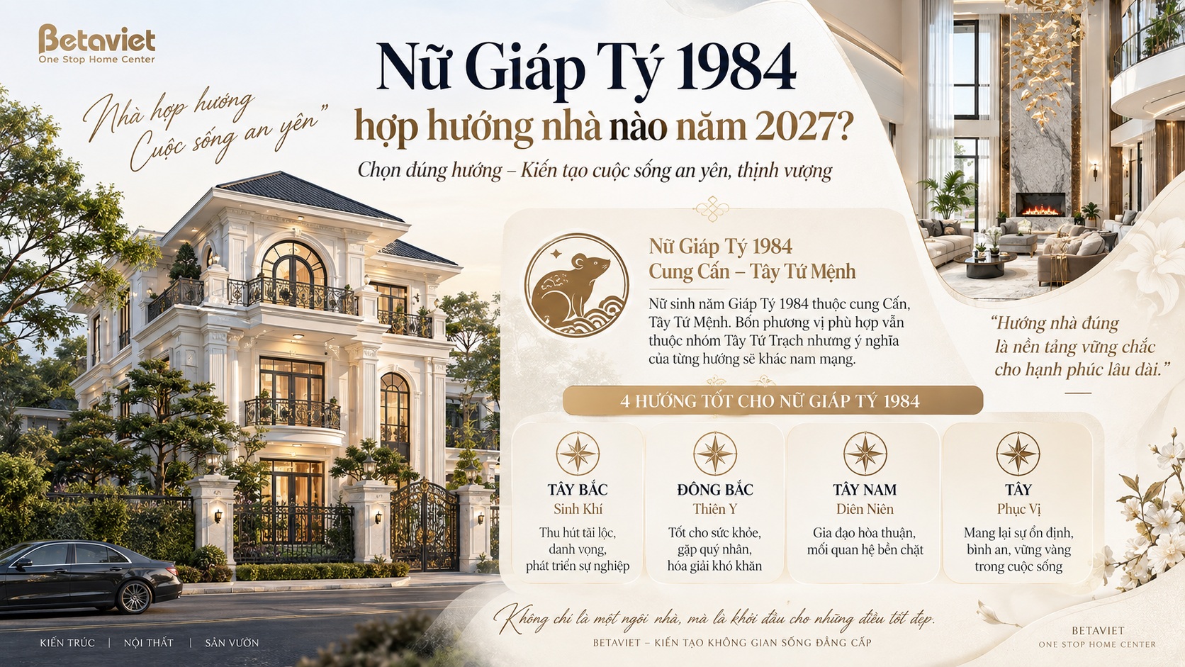 Tuổi Giáp Tý 1984 hợp hướng nhà nào năm 2027 để đón tài lộc và vượng khí?