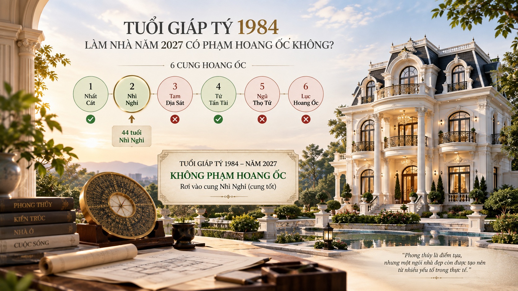 Tuổi Giáp Tý 1984 làm nhà năm 2027 có tốt không? Xem Kim Lâu, Hoang Ốc, Tam Tai chi tiết