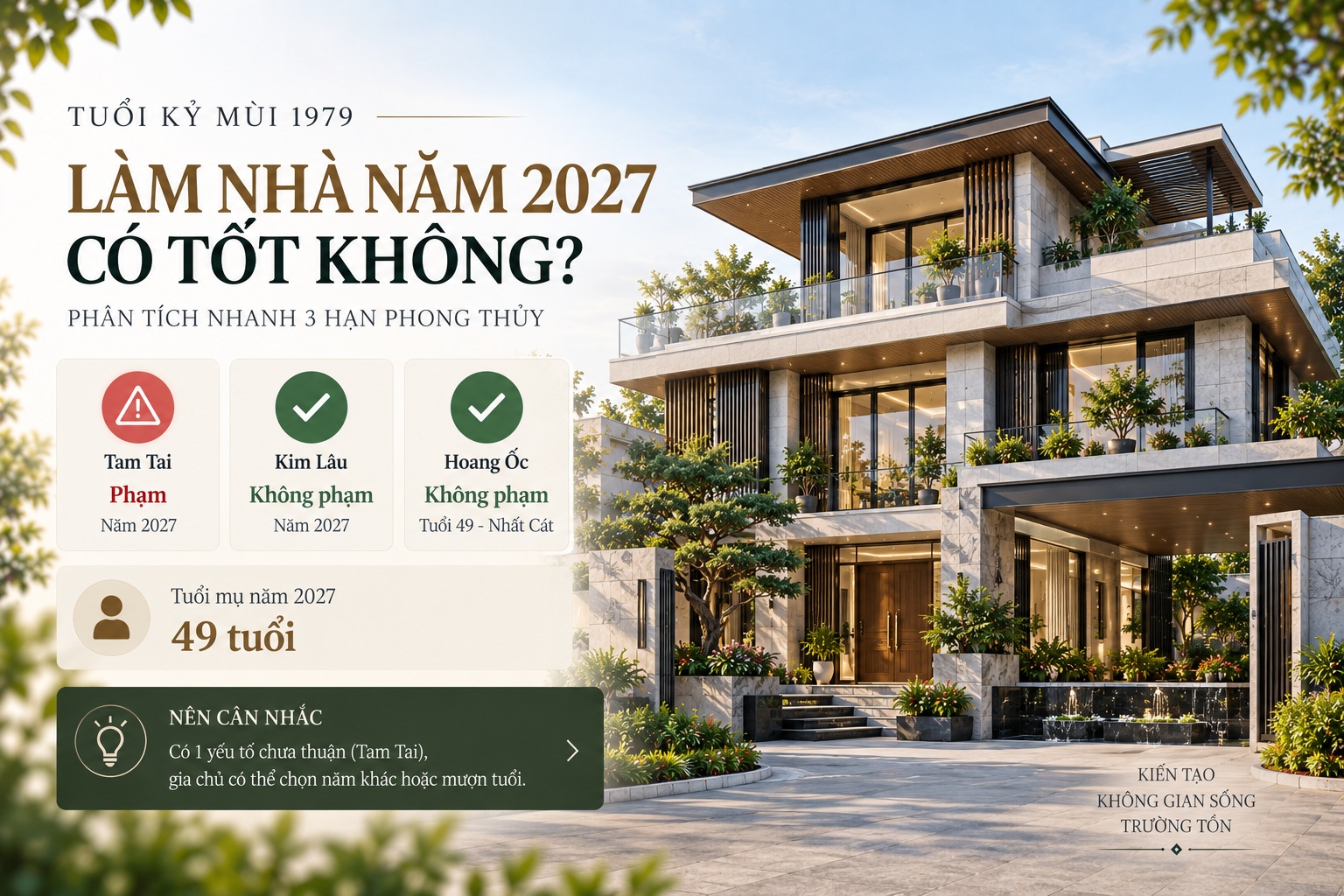Tuổi Kỷ Mùi 1979 làm nhà năm 2027: Nên xây nhà hay mượn tuổi?
