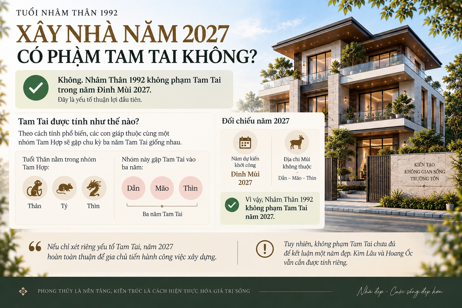 Tuổi Nhâm Thân 1992 làm nhà năm 2027 có tốt không? Luận giải theo phong thủy