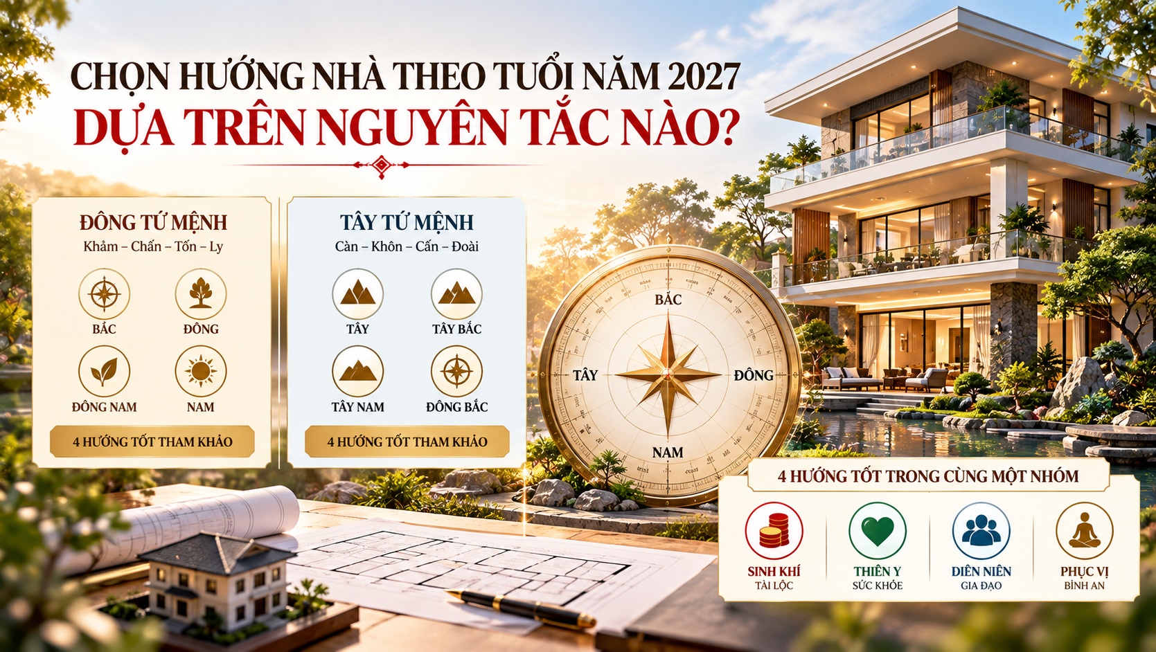 Cách chọn hướng nhà theo tuổi năm 2027 chuẩn phong thủy để đón tài lộc