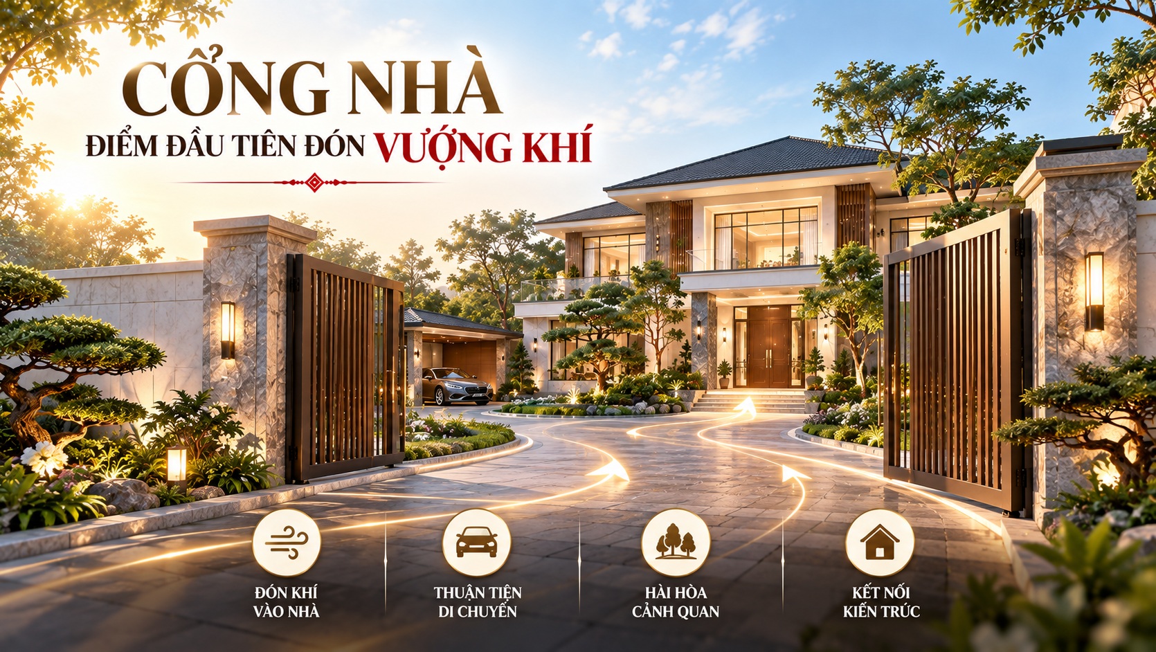 Hướng cổng chuẩn phong thủy năm 2027: Cách chọn để thu hút vượng khí