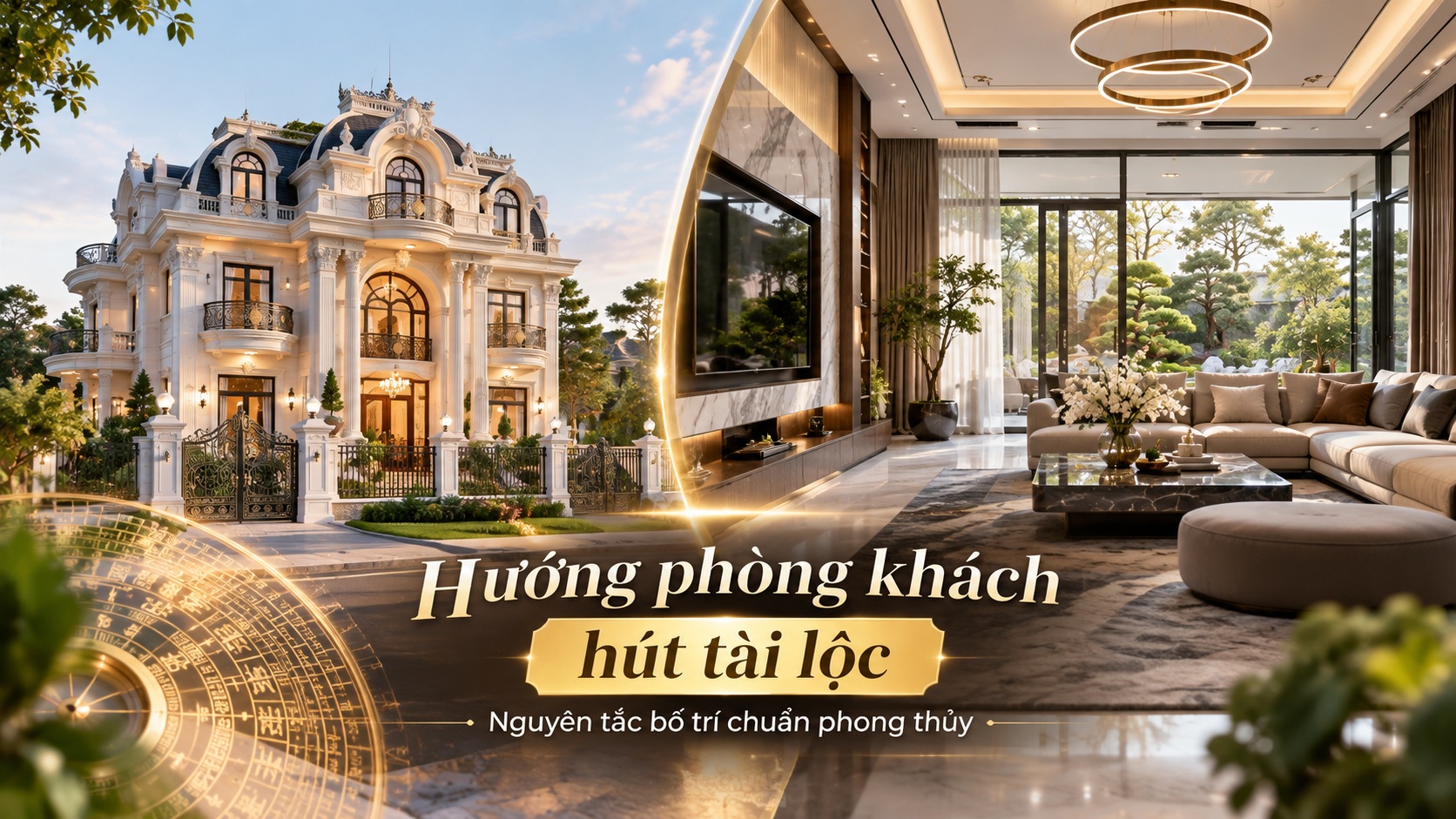 Hướng phòng khách hút tài lộc: Nguyên tắc bố trí chuẩn phong thủy