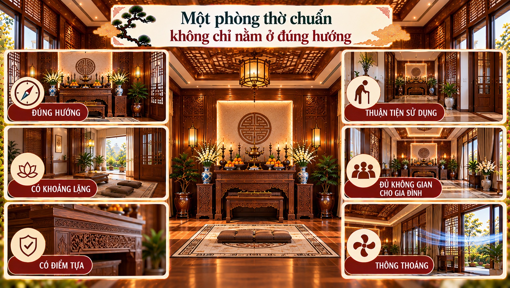 Hướng phòng thờ chuẩn phong thủy: Cách bố trí đúng để gia đạo bình an