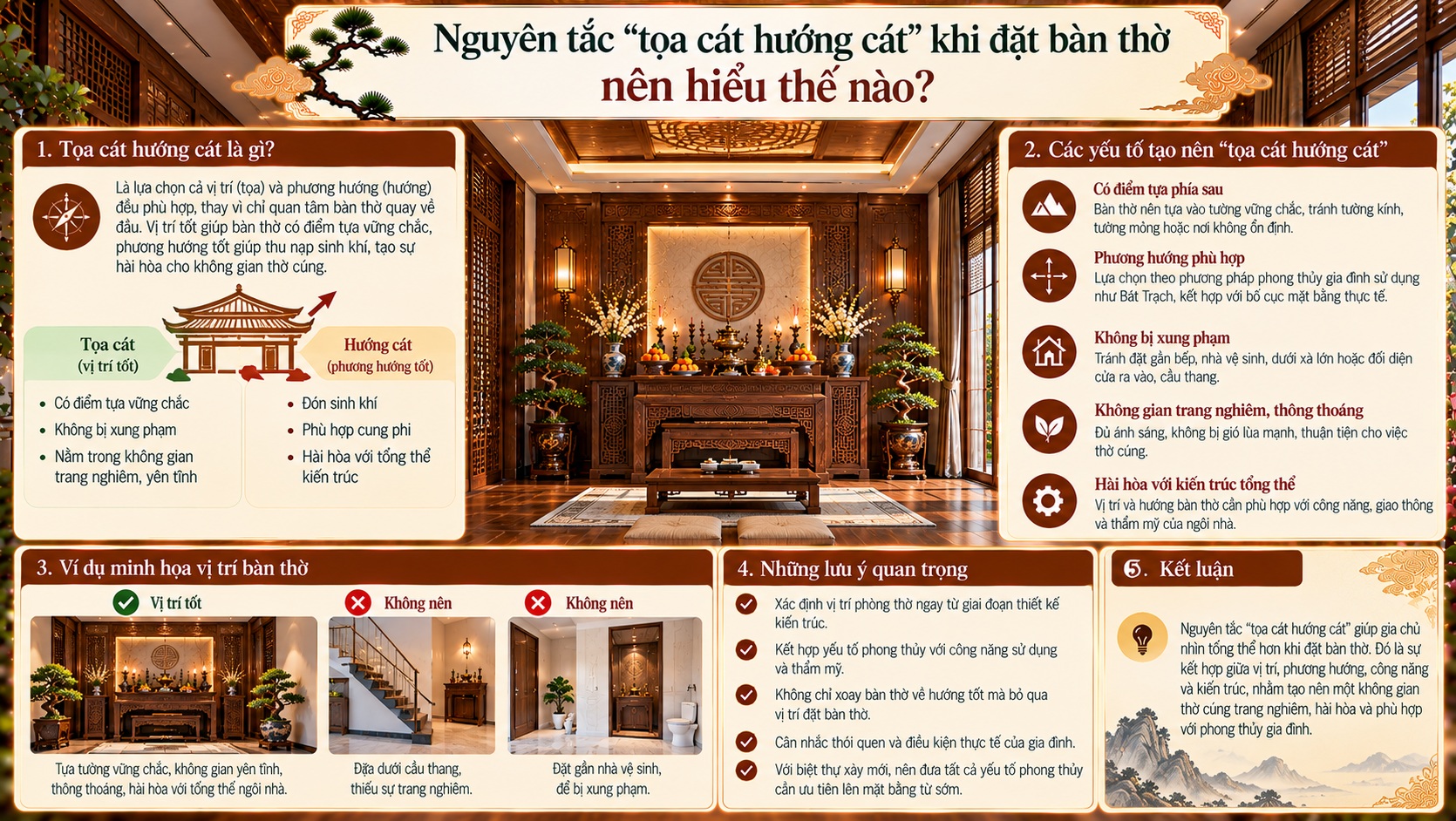 Hướng phòng thờ chuẩn phong thủy: Cách bố trí đúng để gia đạo bình an