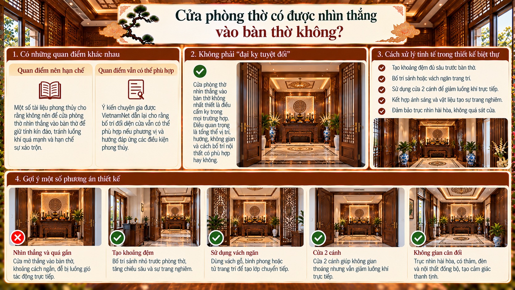 Hướng phòng thờ chuẩn phong thủy: Cách bố trí đúng để gia đạo bình an