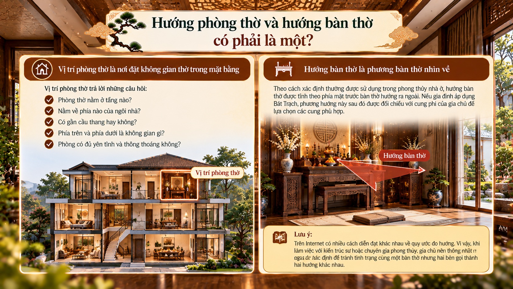 Hướng phòng thờ chuẩn phong thủy: Cách bố trí đúng để gia đạo bình an