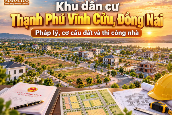 Khu dân cư Thạnh Phú Vĩnh Cửu, Đồng Nai: pháp lý, cơ cấu đất và thi công nhà