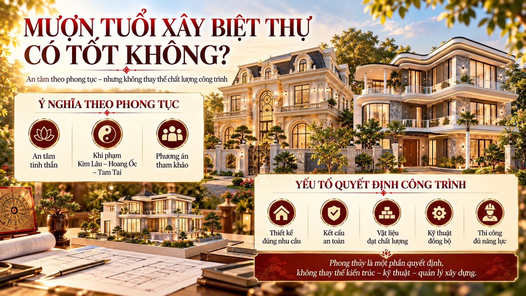 Mượn tuổi xây biệt thự có tốt không? Những điều gia chủ cần biết
