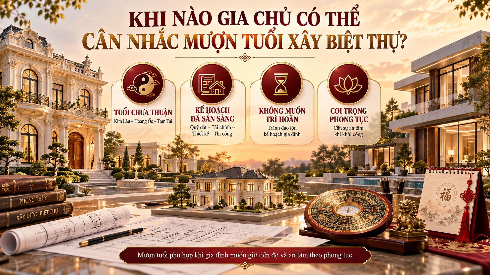 Mượn tuổi xây biệt thự có tốt không? Những điều gia chủ cần biết